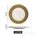 Accessible luxury pastry plate ceramic gold rim western food plate special ceramic steak plate commercial tableware casual model room decoration
