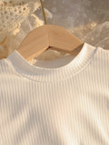 new autumn cross-border girls' textured 3d bubble long sleeve top and a-line bowknot skirt set