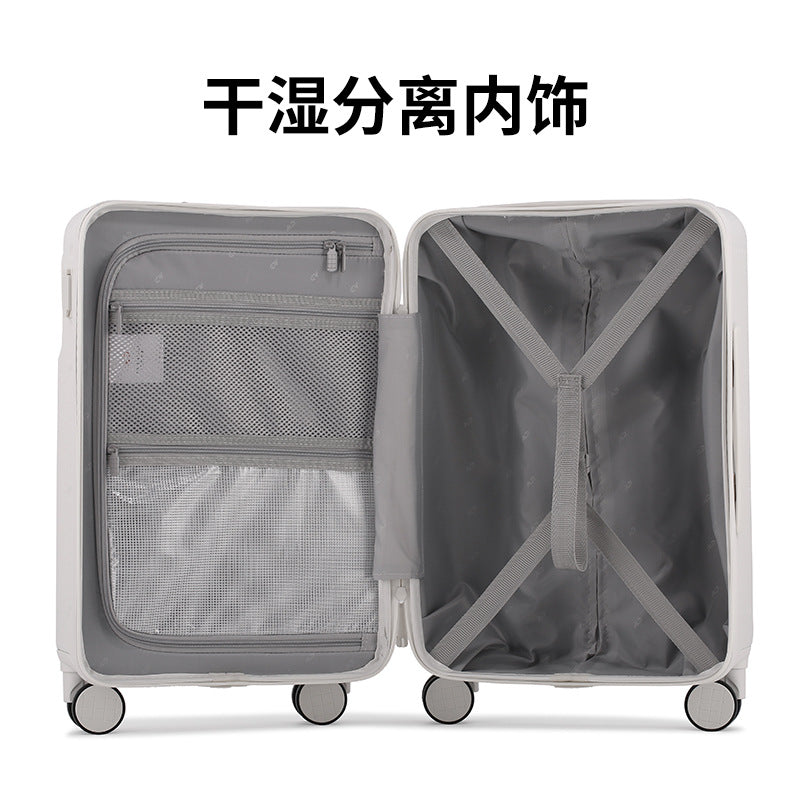 Pinghu front open lid suitcase Women's universal wheel trolley case Suitcase Convenient computer warehouse Boarding case Password box