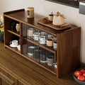 Solid wood dustproof cup holder changhong glass tea set storage cabinet cup water cup coffee cup storage rack desktop storage box