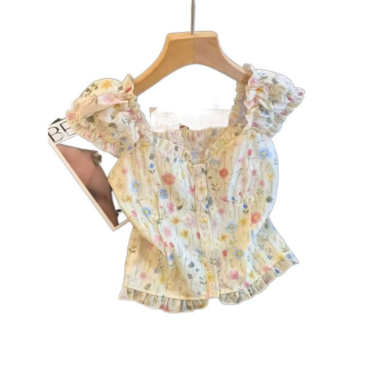 Women's new summer french chic embroidered blouse - perfect for dates, office, and everyday wear