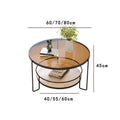 Minimalist mini home table - trendy modern light luxury style - tempered glass round coffee table for small apartments and living rooms