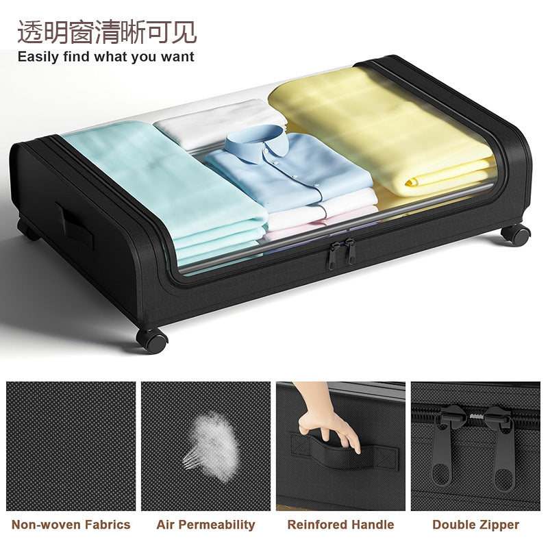 wardrobe storage with wheels, under-bed storage box, large capacity, under-bed storage box, foldable clothes storage
