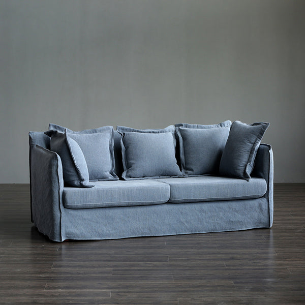 Nordic small apartment fabric sofa modern simple removable and washable Italian three-person hotel B & B wabi-sabi wind furniture