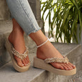 plus size flip-flops for women 2025 summerfashion style small fragrant style lightweight outwear chain sandals for women