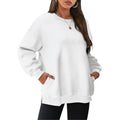 women's relaxed fit crewneck sweatshirt - autumn/winter casual top, european & american street style