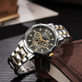 Shangmei brand trendy fashion waterproof luminous business automatic quartz embossed hollow-out men's watch