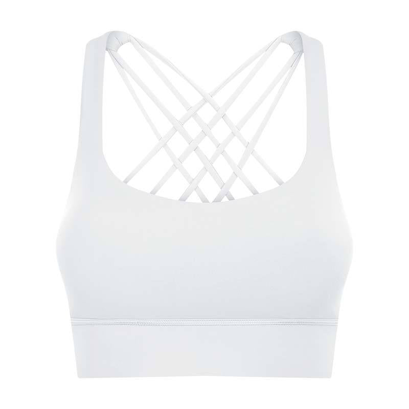 new arrival fitness sports intimates women's high-strength cross back bubble wrap push-up sports bra s2010
