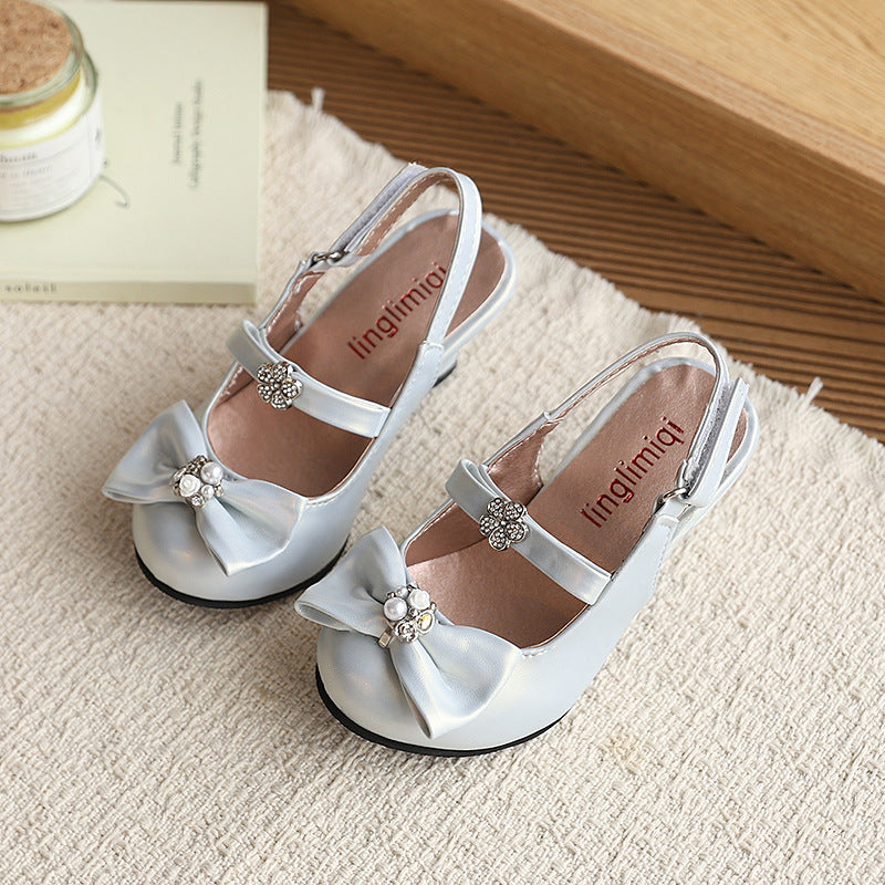 Spring/summer new collection: adorable bear & bow girls' comfortable, versatile, and elegant soft-soled flats - perfect for performances and stylish princess looks