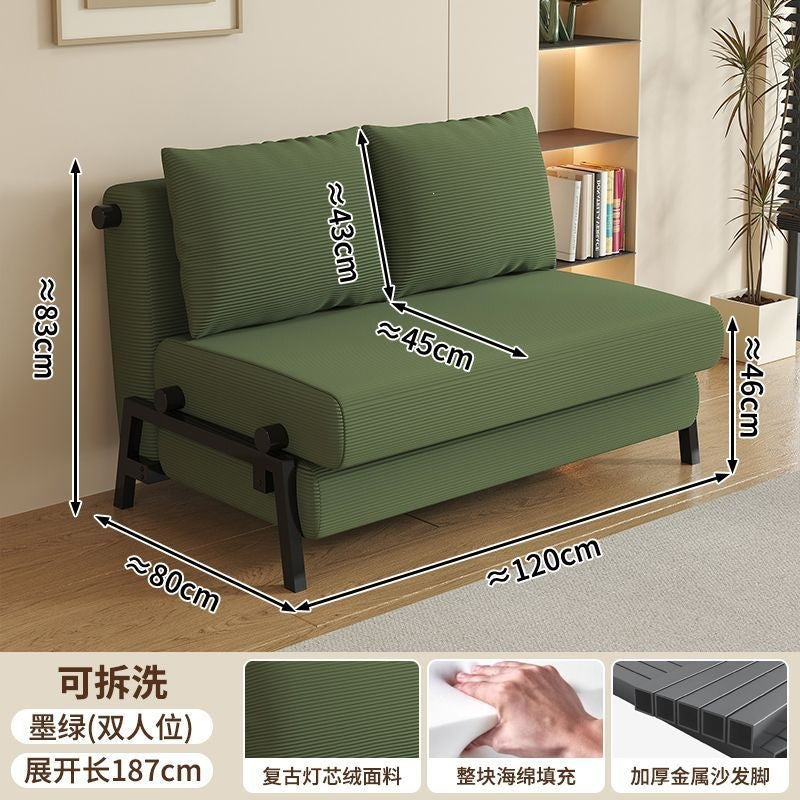 Sofa bed foldable dual-purpose small apartment b&b dual-purpose sofa living room study balcony can sit and lie down telescopic sofa