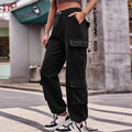 cross-border fashion: new loose-fit drawstring design denim cargo pants for women - perfect for , european & american export, casual & activewear