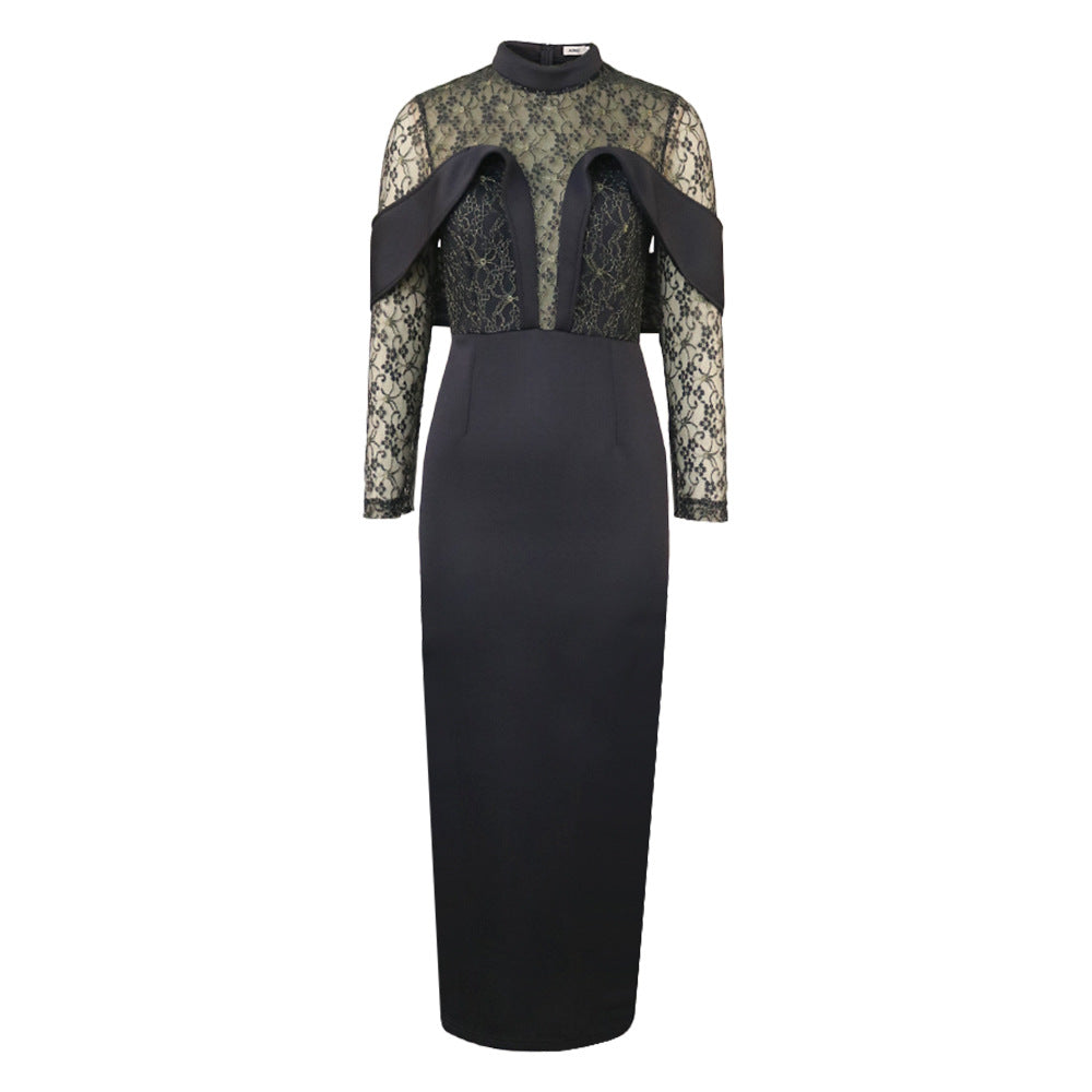 Am220739 banquet elegant dress - socialite style mesh bodycon mini dress