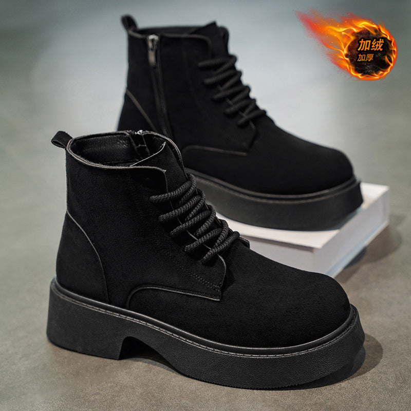 2025winternew arrival high-top men's shoes boots height-increasing menfleece-linedthickenedheattech cotton shoes easiest for match rhubarb boots