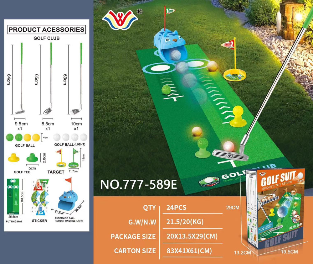 Kids' golf set - indoor/outdoor pull rod telescopic box - sports toy - parent-child interactive - realistic portable golf kit