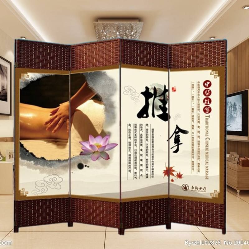 Screen partition living room 2025 new style curtain flat wind folding movable chinese medicine health center club beauty salon