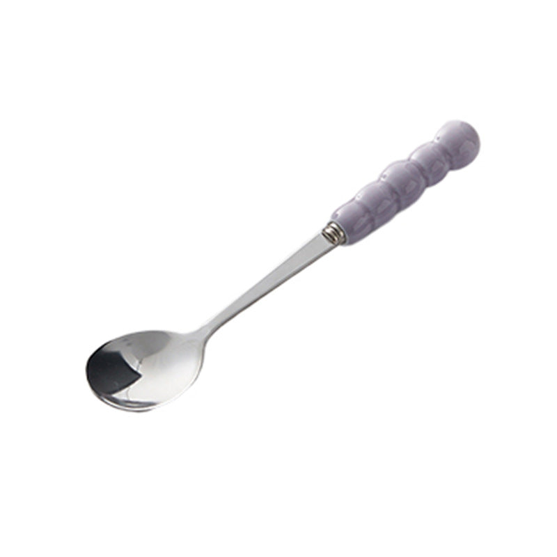 Influencer-approved creamy fruit fork set: electroplated, luxe storage jar, high-value coffee table decor, fruit picks