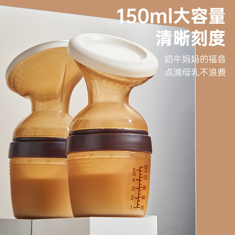 English boxed silicone breast pump hand-free breast milk collector manual breast pump anti-overflow milk collector wholesale