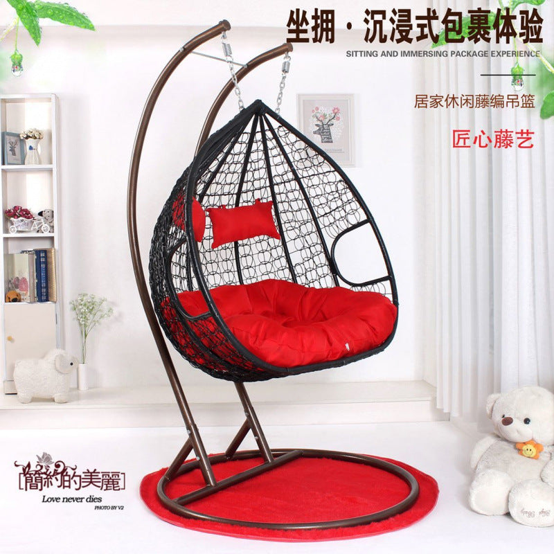Romantic hanging basket rattan chair for home indoor hanging chair swing adult hammock balcony single double living room rocking lounge chair