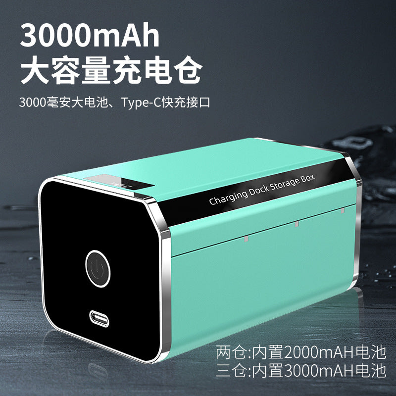 Defeilong D60/D608 wireless collar clip microphone special charging compartment storage box metal aluminum shell flash charging