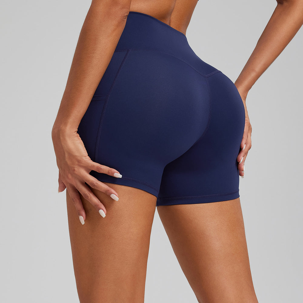 Fashion butt lift flap pocket pants yoga pants women's no embarrassing line high waist fitness sports shorts peach butt elastic leggings
