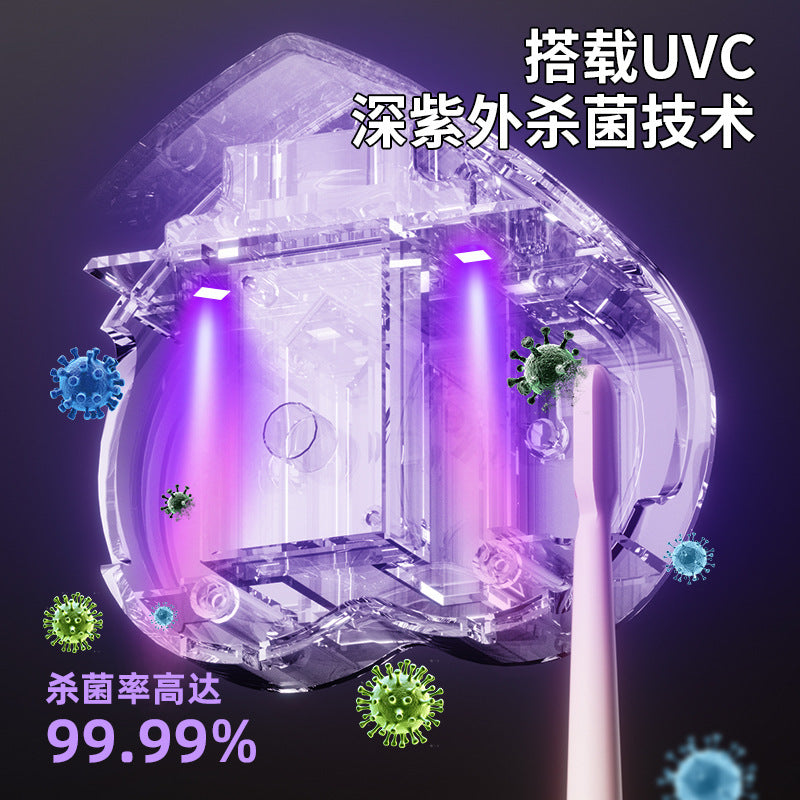 Portable Toothbrush Sterilization Box Toothbrush Holder Double UVC UV Sterilization Drying USB Rechargeable Toothbrush Sterilizer