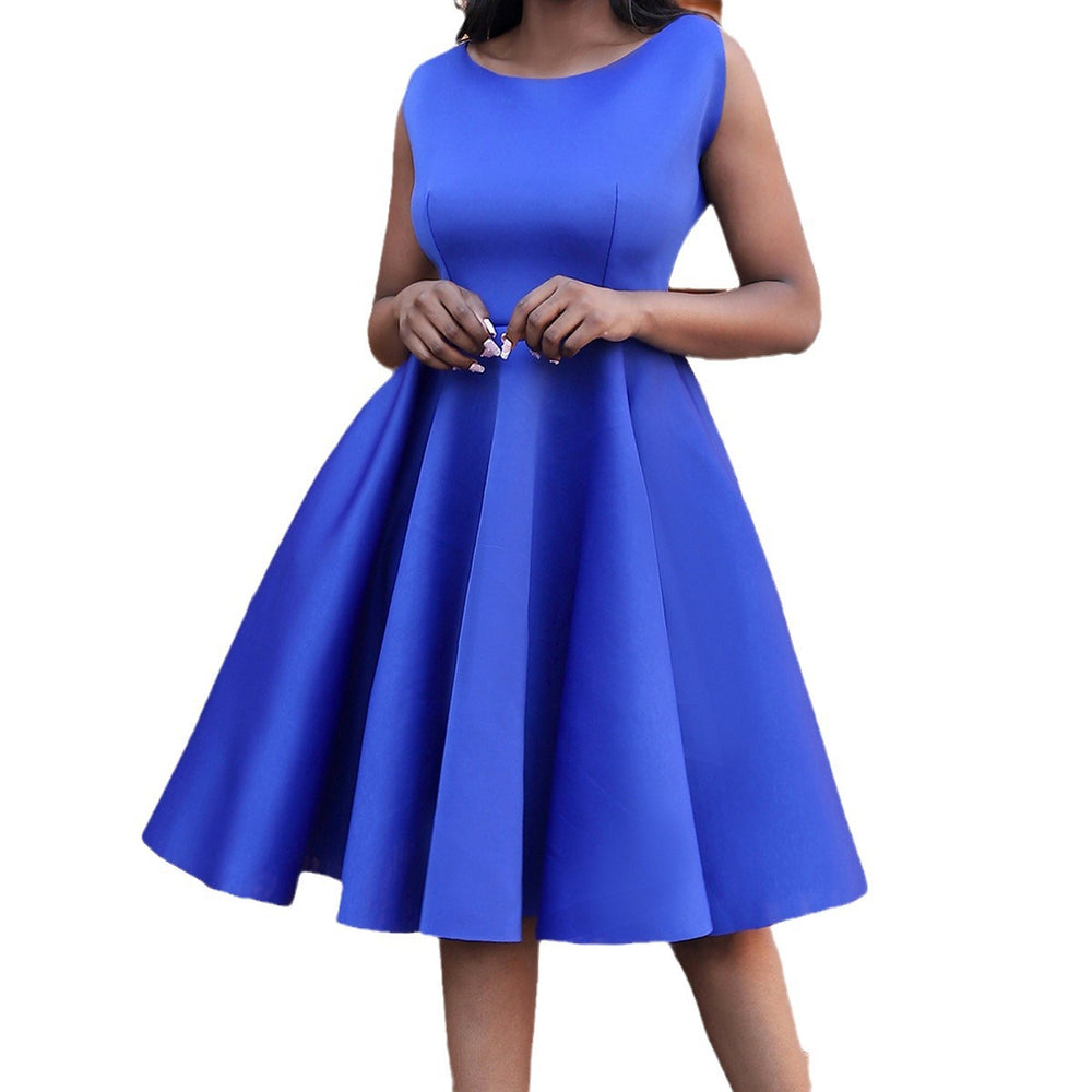 supply space layer round neck sleeveless waist large skirt fashion black women's clothing special price