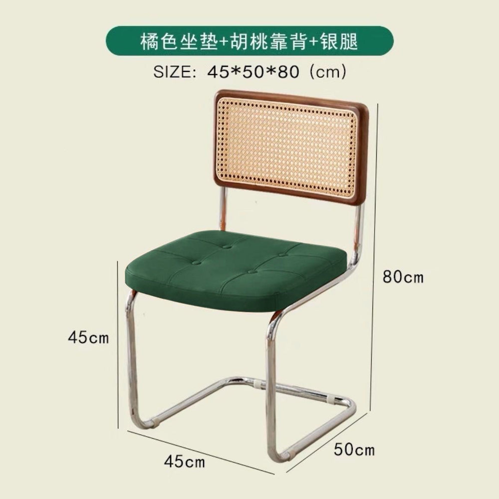 Scandinavian rattan chair iron art for home solid wood backrest chair armrest retro dining chair popularinsaccessible luxury medieval chair