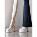 2025 new mary jane super high heels women's elegant black wedding shoes platform barbie chunky heel petite cm