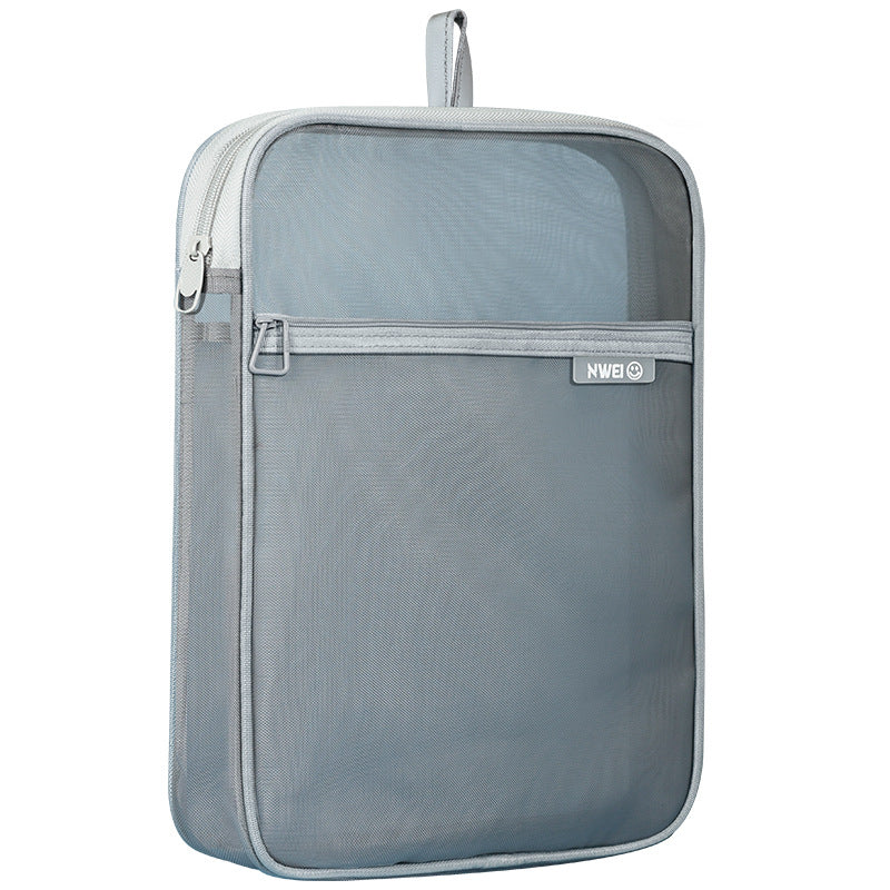 L-shaped subject subject classification bag, file bag, transparent test paper storage bag, zipper-type portable primary school student carrying book bag