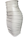Amazon's independent station best selling pu leather skirt for women, pleated skirt, european and american ins style zipper, high waist hip skirt for women