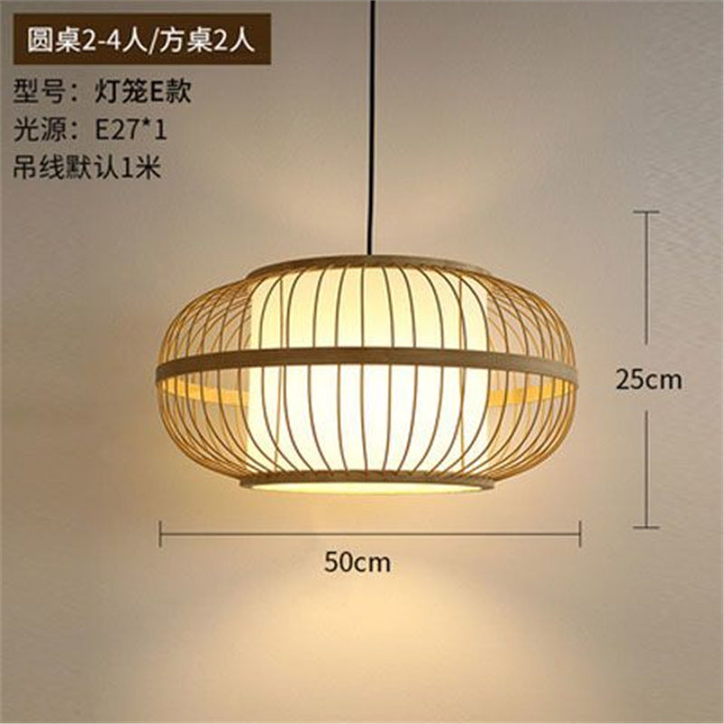 Lantern Bamboo Art Chandelier Bar Bed and Breakfast Tea Room Hot Pot Restaurant Hotel Simple Japanese Restaurant Bamboo Catering Shop Lighting