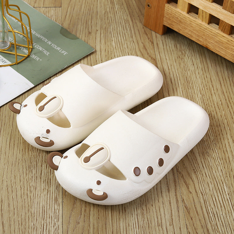 Cute 2023new arrival slippers women's bear crocs funny baotou summer non-slipoutwear sandals feeling like stepping on shit