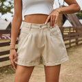 European and american cross-border women's fashion independent website  new summer versatile elastic waist design denim shorts casual pants