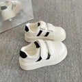 New chinese style korean velcro chunky sole sneakers for women, 2026 spring collection, white canvas shoes, student bread shoes