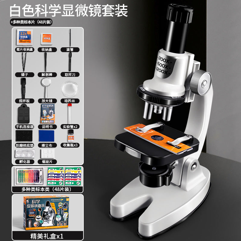 Children's educational stem toys, elementary and middle school science experiment microscope, biological teaching aids - wholesale fun gifts