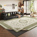 Removable and washable carpet, living room persian style, double layer sound insulation, green sofa, french retro style, waterproof, machine washable carpet