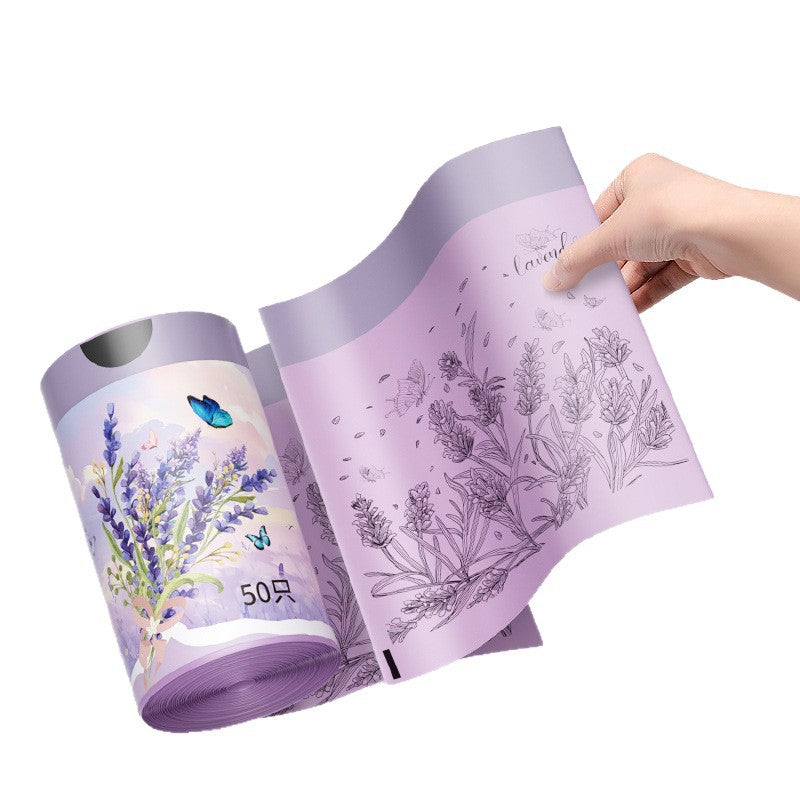 Lavender scented, tear-resistant drawstring trash bags - thickened, hands-free, automatic closure, perfect for home and dorm use