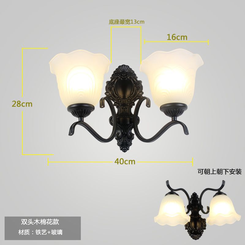 American casual wall lamp single head bedside lamp bedroom lighting living room background wall scandinavian lighting aisle corridor iron art