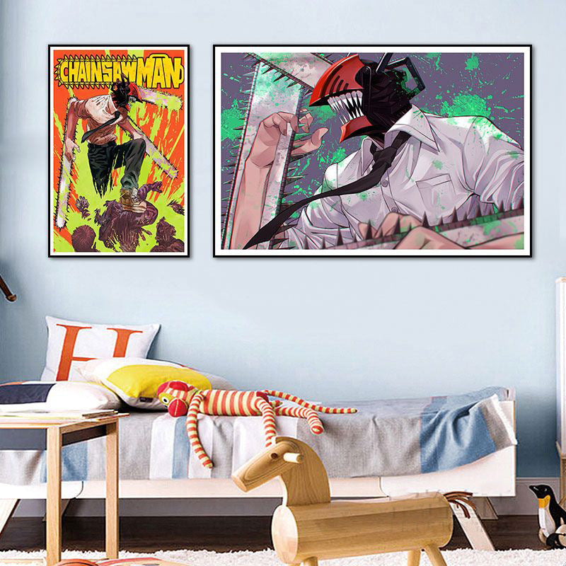 Chainsaw Man Decorative Painting Dianji Hayakawa Autumn Chainsaw Man Poster Hanging Painting E-sports Room Bedroom Anime Second Dimensional Mural
