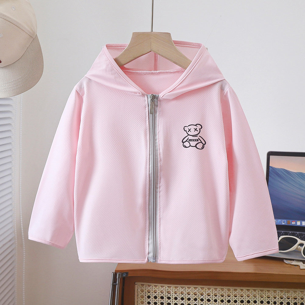 Ice silk thin kids sun protection clothing breathable sun protection boys and girls sun protection clothing baby skin clothing summer sun protection shirt