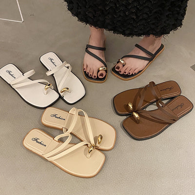 2024 new women's thong sandals - summer outdoor fashion, trendy flat casual flip-flops, beach slippers