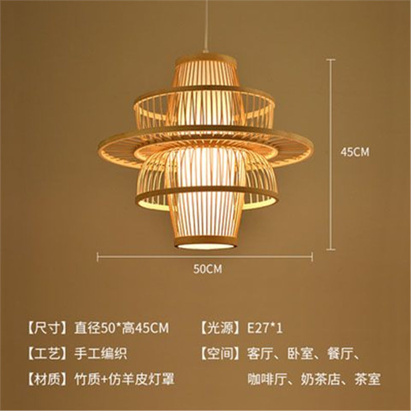 Lantern Bamboo Art Chandelier Bar Bed and Breakfast Tea Room Hot Pot Restaurant Hotel Simple Japanese Restaurant Bamboo Catering Shop Lighting