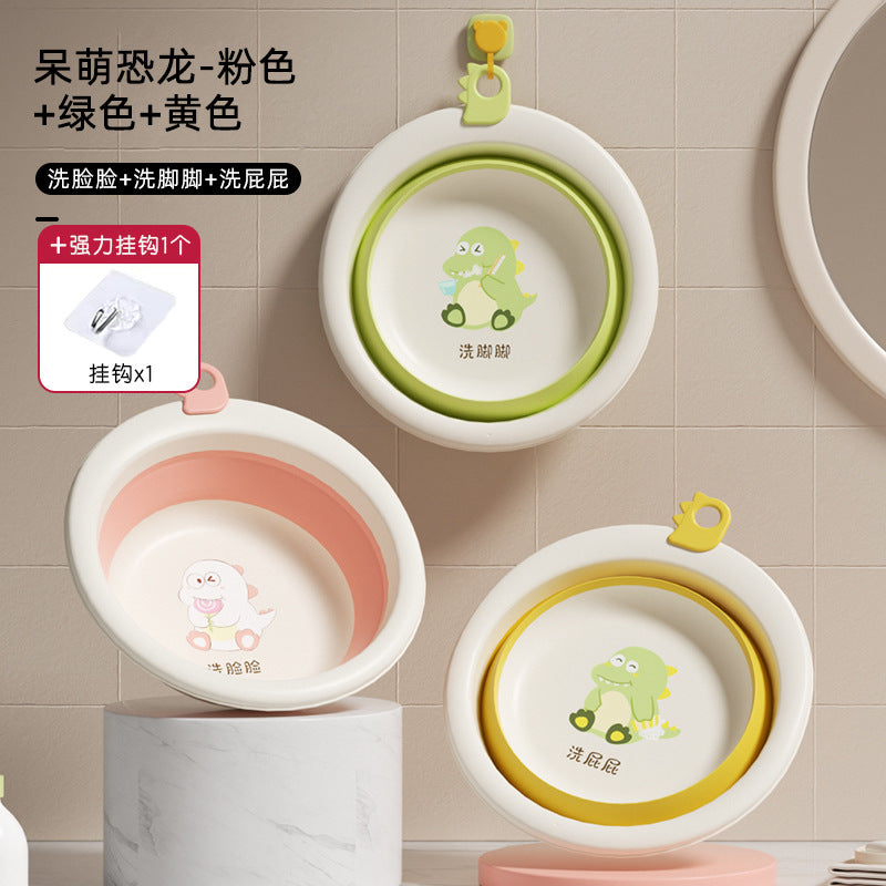 Foldable baby wash basin - portable, hangable, and perfect for washing newborns' faces and butts