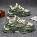 Men's 2025 new winter mesh breathable soft sole athletic casual shoes - youth height increasing chunky sole dad sneakers