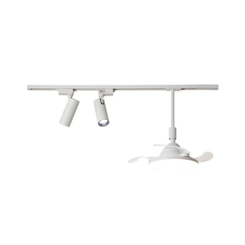 Vintage restaurant track chandelier wabi sandy wind movable typhoon fan light medieval study strip light