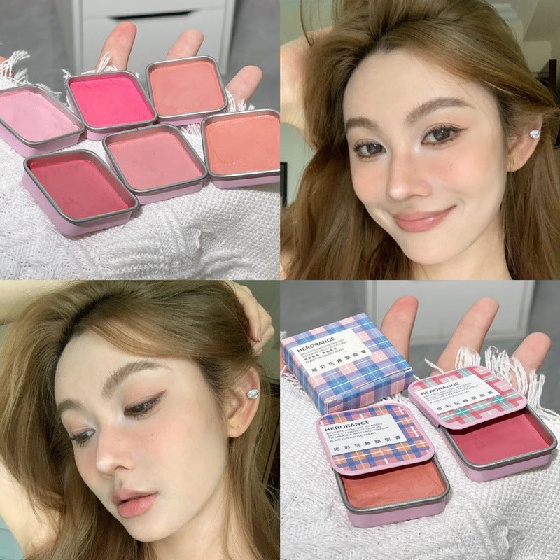 HERORANGE~ Small Iron Box Jelly Blush Mud Cream Pure Desire Cute Natural Nude Makeup Student Matte Whitening Rouge
