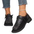 plus size spring autumnew arrivalfashionpolka dot women's shoes  round toe thick heel tie backcasualflats women's wholesale