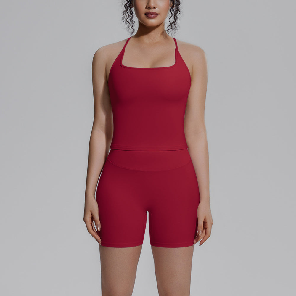 New nude feel racerback compression workout set - high waist, butt-lifting pilates & yoga activewear set