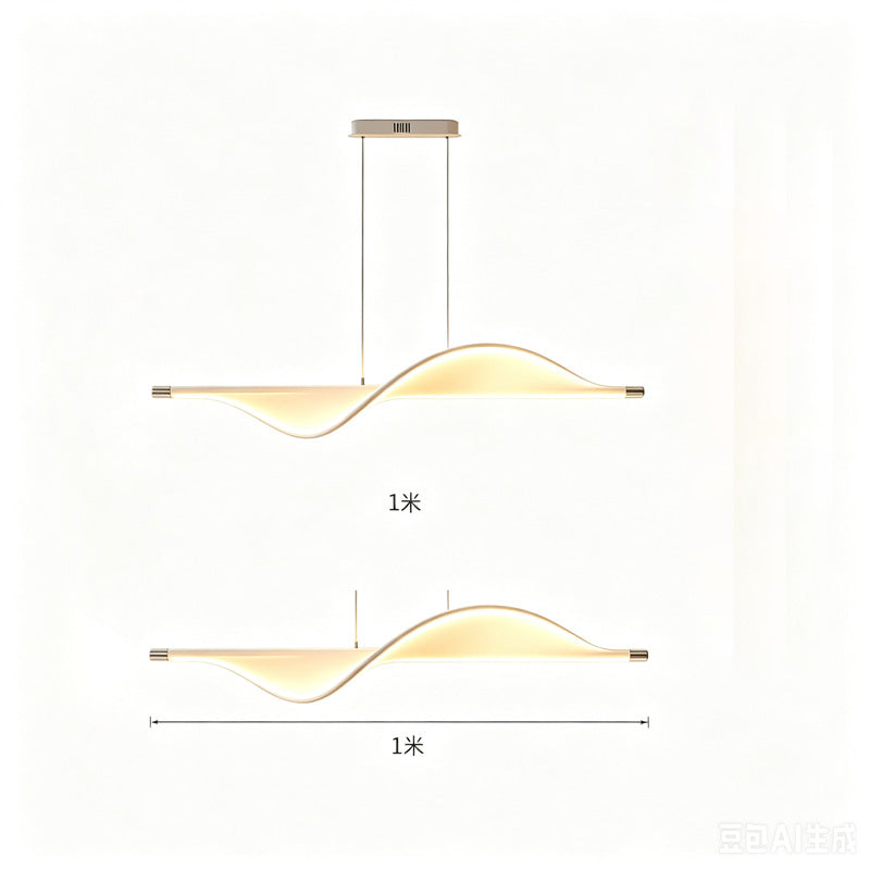 Nordic bench pendant light - linear dining table lamp - modern minimalist bar counter light - dining room, front desk, and cashier counter decoration