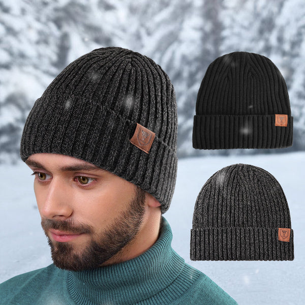 Cross-border spot knitted hat, European, American autumn and winter hat, men's fashion versatile velvet warm and cold scarf wool hat